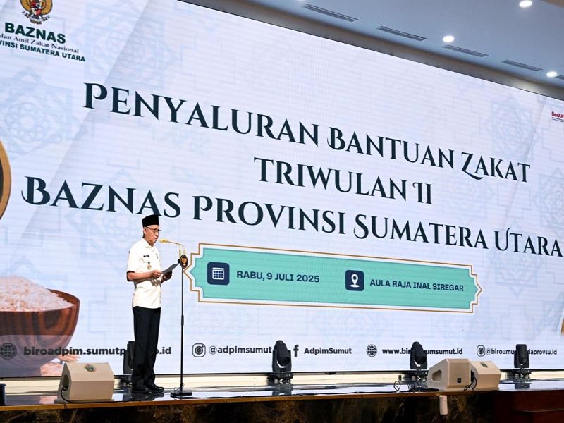 Salurkan Zakat, Infak dan Sedekah Triwulan II 2025, Wagub Sumut Sebut Baznas Punya Peran Penting dalam Pembangunan