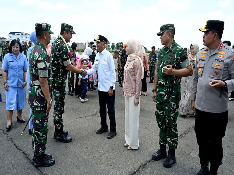 Kunker ke Lanud Soewondo, Wagub Sumut Surya Sambut Kedatangan KASAU Marsekal TNI M Tonny Harjono