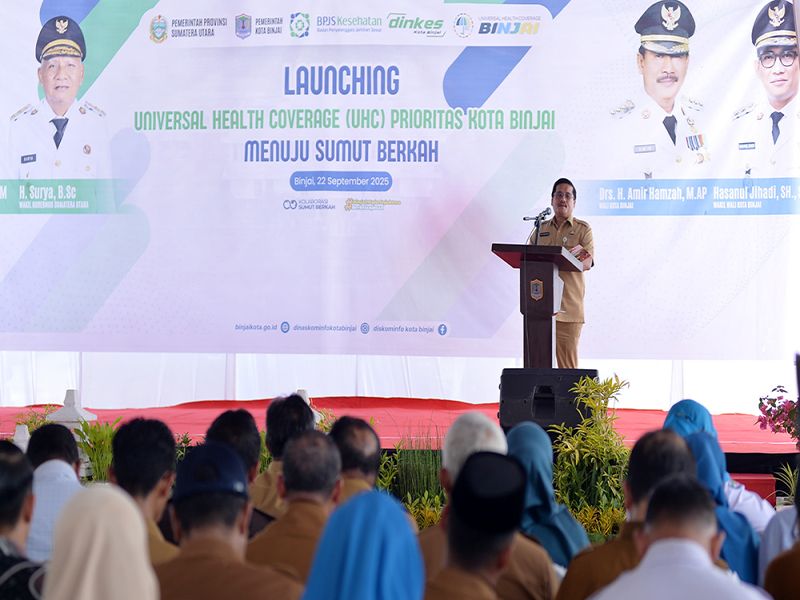 Luncurkan Program UHC Prioritas Kota Binjai, Sekdaprov Sumut Ingatkan Pelayanan Kesehatan Berjalan Optimal