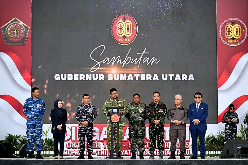Perayaan HUT ke-80 TNI, Gubernur Sumut Bobby Nasution Sebut TNI Berkontribusi Besar Jaga Kondusivitas