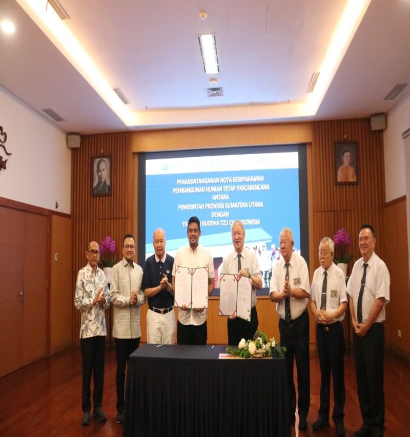 Penandatanganan MoU Pembangunan Hunian Tetap Gotong Royong Pasca Bencana Sumut dengan Yayasan Buddha Tzu Chi di Jakarta